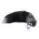 Металлическая анальная пробка «Лисьий хвост» Alive Black And White Fox Tail M, диаметр 3,4 см