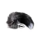 Металлическая анальная пробка «Лисьий хвост» Alive Black And White Fox Tail M, диаметр 3,4 см