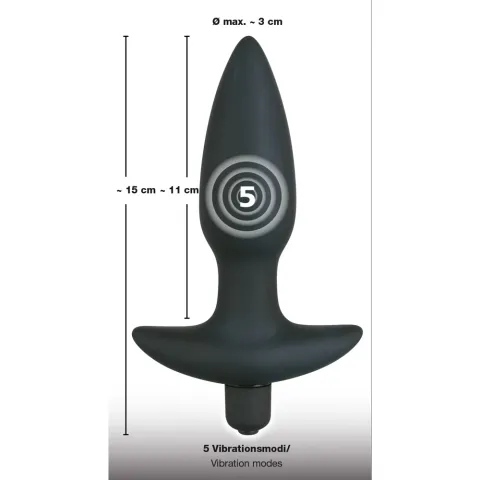 Анальна пробка - Black Velvet Vibrating Plug Medium