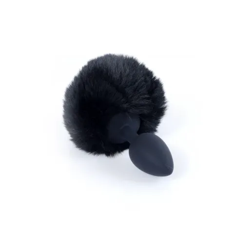 Анальная пробка — Bunny Tail Silicone Black Plug Black
