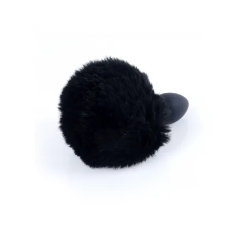 Анальная пробка — Bunny Tail Silicone Black Plug Black