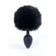 Анальная пробка — Bunny Tail Silicone Black Plug Black