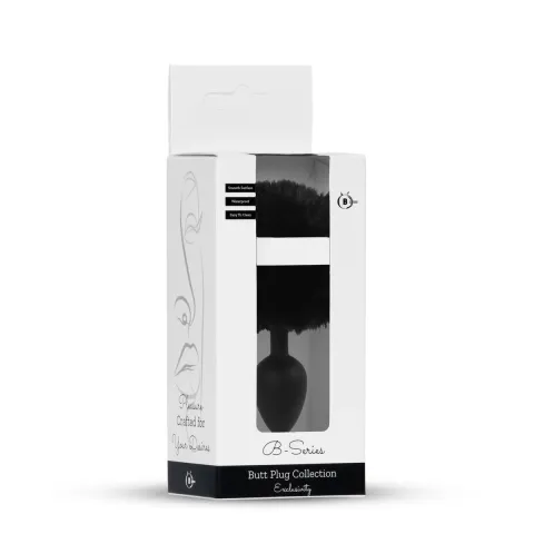 Анальная пробка — Bunny Tail Silicone Black Plug Black