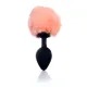 Анальная пробка — Bunny Tail Silicone Black Plug Peach
