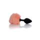 Анальная пробка — Bunny Tail Silicone Black Plug Peach
