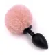 Анальная пробка — Bunny Tail Silicone Black Plug Peach