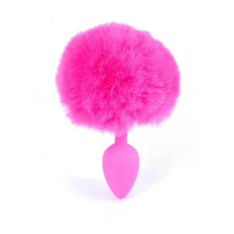 Анальна пробка - Bunny Tail Silicone Pink Plug Pink