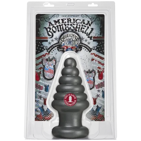 Анальна пробка для фістингу Doc Johnson American Bombshell Destroyer Gun Metal, діаметр 10,7 см