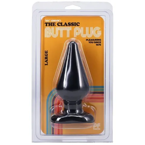 Анальная пробка Doc Johnson Smooth Classic Large - Чёрный, максимум. Диаметр 5,7 см