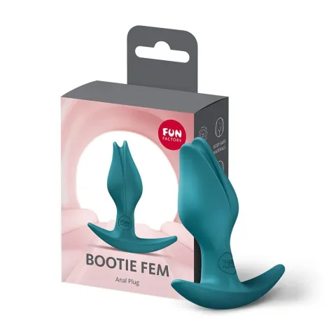 Анальная пробка Fun Factory BOOTIE FEM Bottle Green в форме бутона, диаметр 2,9 см, тонкий ограничитель