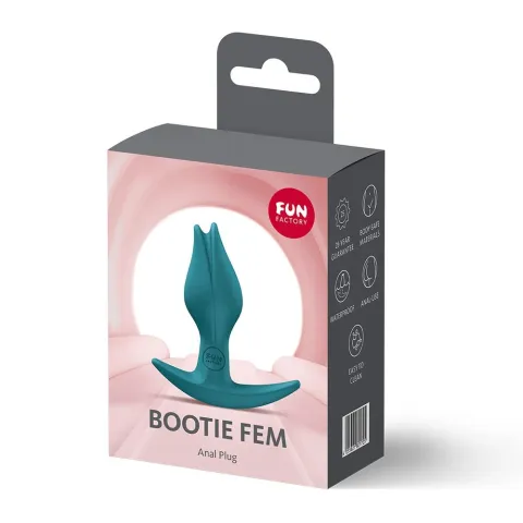 Анальная пробка Fun Factory BOOTIE FEM Bottle Green в форме бутона, диаметр 2,9 см, тонкий ограничитель