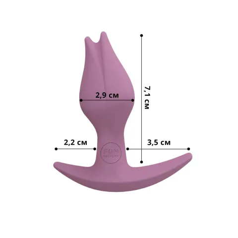 Анальная пробка Fun Factory BOOTIE FEM, розовая, в форме бутона, диаметр 2,9 см, тонкий ограничитель