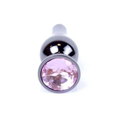 Анальна пробка - Jewellery Dark Silver Long Plug Pink