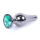 Анальна пробка - Jewellery Dark Silver BUTT PLUG- Green