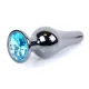 Анальна пробка - Jewellery Dark Silver Long Plug Light Blue