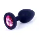 Анальна пробка - Jewellery Silicone Black Plug S Pink