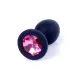 Анальна пробка - Jewellery Silicone Black Plug S Pink