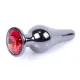 Анальна пробка - B-Series HeavyFun Jewellery Dark Silver, червона