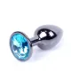 Анальна пробка - Jewellery Dark Silver PLUG- Light Blue