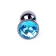 Анальна пробка - Jewellery Dark Silver PLUG- Light Blue