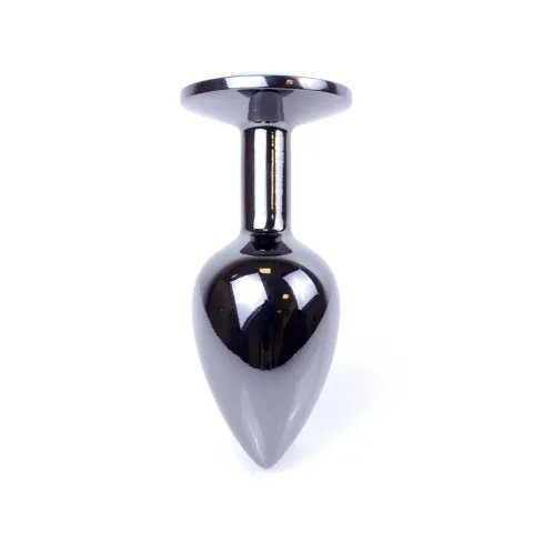 Анальна пробка - Jewellery Dark Silver PLUG- Light Blue