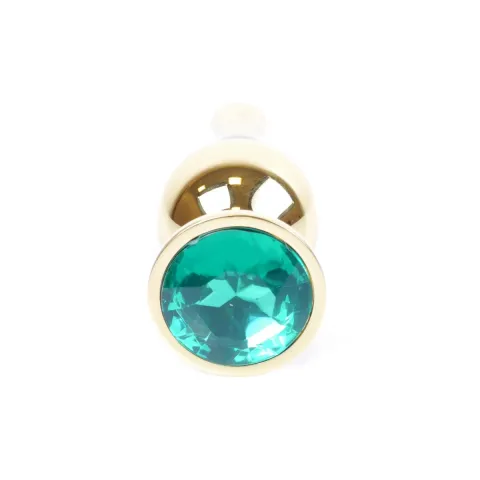 Анальна пробка - Jewellery Gold Long Plug Green