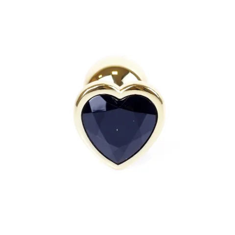 Анальна пробка - Jewellery Gold Heart Plug Black