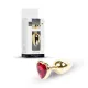 Анальна пробка - Jewellery Gold Heart Plug Red