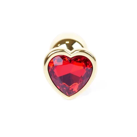Анальна пробка - Jewellery Gold Heart Plug Red