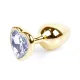 Анальна пробка - Jewellery Gold Heart Plug Clear