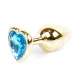 Анальная пробка — Jewellery Gold Heart Plug, светло-голубого цвета