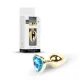 Анальная пробка — Jewellery Gold Heart Plug, светло-голубого цвета