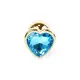 Анальная пробка — Jewellery Gold Heart Plug, светло-голубого цвета