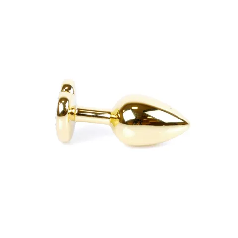 Анальная пробка — Jewellery Gold Heart Plug, светло-голубого цвета