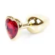 Анальная пробка — Jewellery Gold Heart Plug — красная