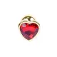 Анальная пробка — Jewellery Gold Heart Plug — красная