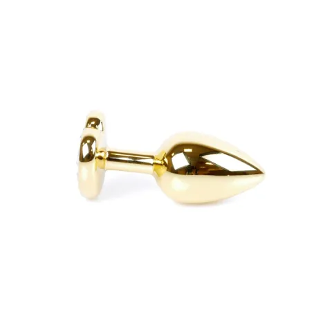 Анальная пробка — Jewellery Gold Heart Plug — красная