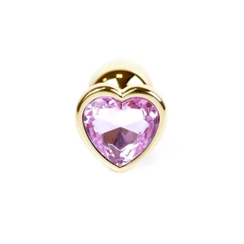 Анальная пробка — Jewellery Gold Heart Plug, светло-розового цвета