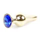 Анальная пробка — Jewellery Gold Long Plug, темно-синяя