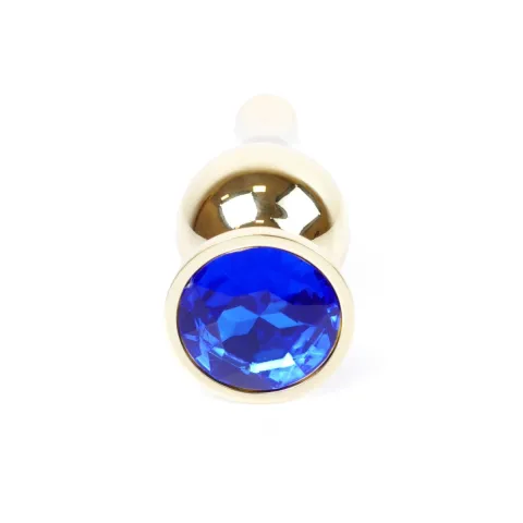 Анальная пробка — Jewellery Gold Long Plug, темно-синяя
