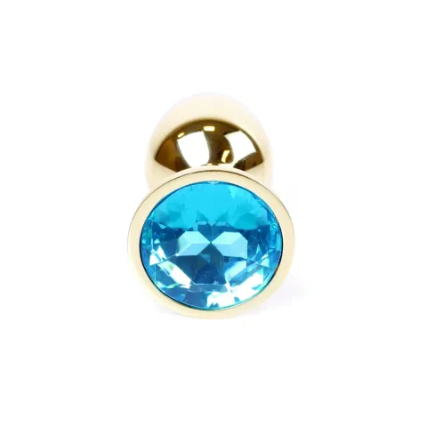 Анальная пробка — Jewellery Gold Plug Light Blue