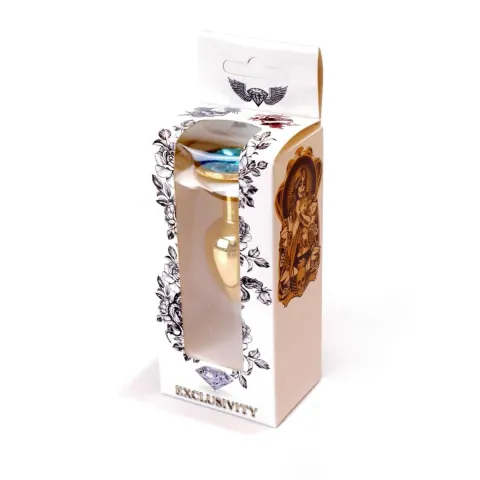 Анальная пробка — Jewellery Gold Plug Light Blue
