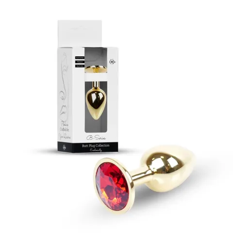 Анальная пробка — Jewellery Gold Plug Red