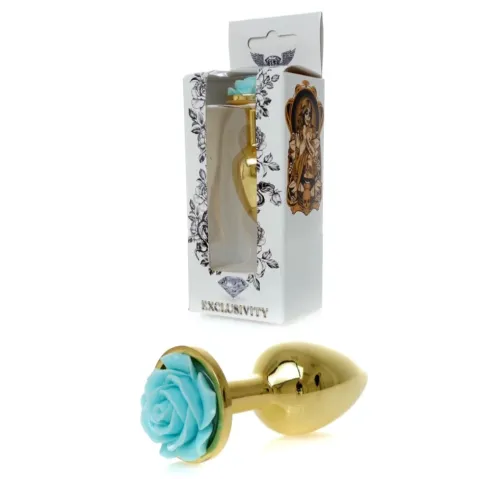 Анальная пробка — Jewellery Gold PLUG ROSE — светло-голубая