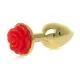 Металлическая анальная пробка — Plug-Jewellery Gold PLUG ROSE — красная