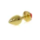 Металлическая анальная пробка — Plug-Jewellery Gold PLUG ROSE — красная