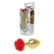 Металлическая анальная пробка — Plug-Jewellery Gold PLUG ROSE — красная
