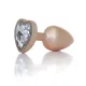 Анальна пробка - Jewellery Pearl Gold Heart Plug Clear S