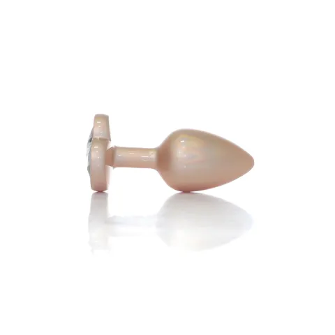 Анальна пробка - Jewellery Pearl Gold Heart Plug Clear S