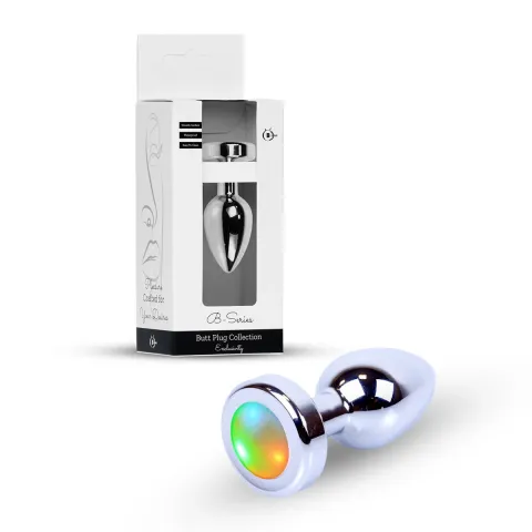 Анальна пробка - Jewellery Silver Plug Disco Flashlight